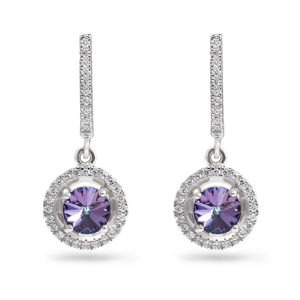 NEW Sterling Silver Simulated Diamond and Crystal Earrings